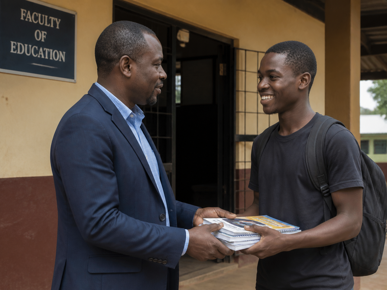 A mentor supporting a university student with her studies